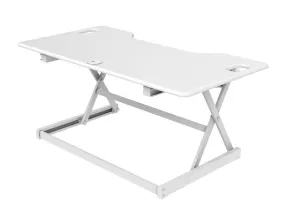 Rocelco 46" Sit to Stand Adjustable Height Desk Riser with Extended Vertical Range (White)
