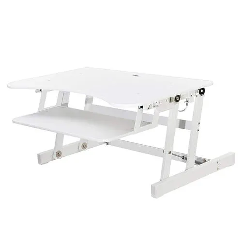 Rocelco Deluxe 37" wide Height Adjustable Standing Desk Riser (White)