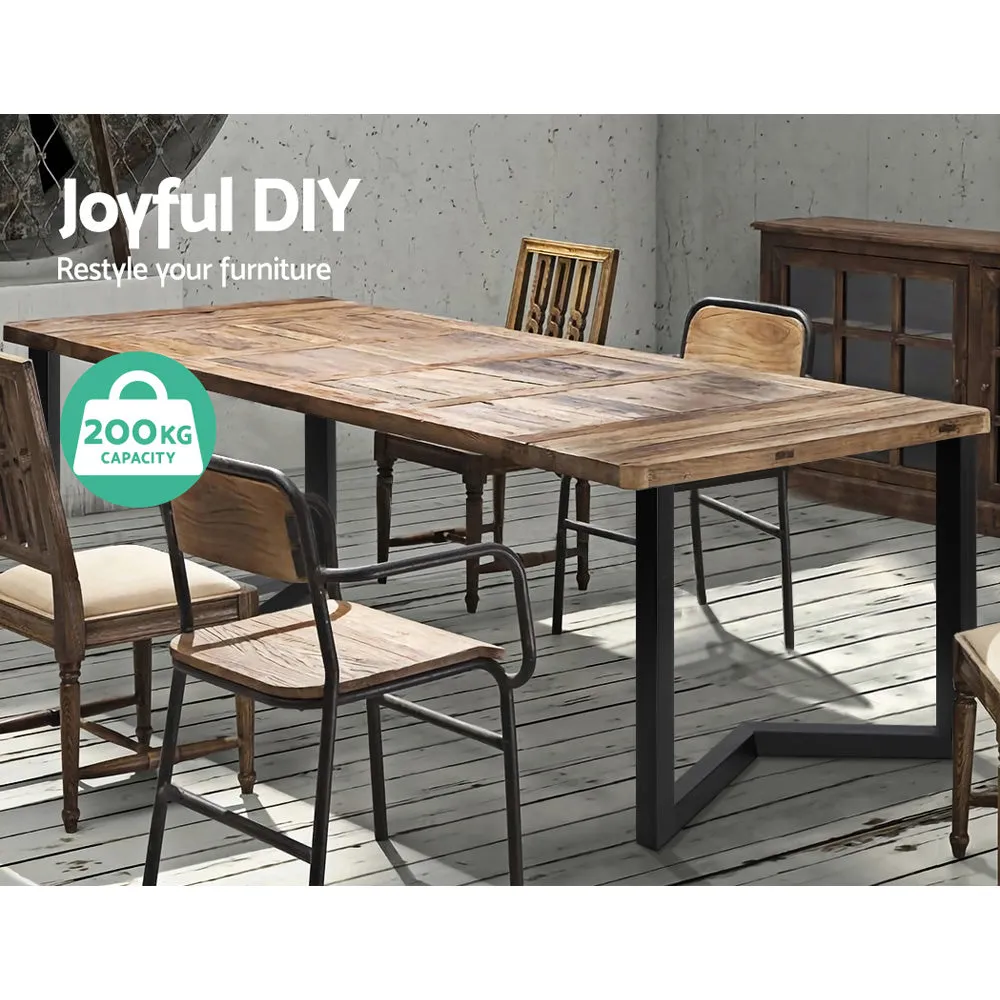 Set of 2 Coffee Dining Table Legs Steel Industrial Vintage Bench Metal 71CM