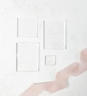 Set of 4 Acrylic Risers | Styling Blocks for Wedding Photography | Flat Lay Props| Clear color