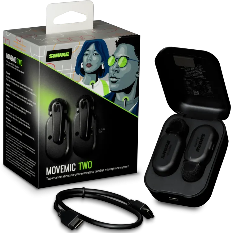 Shure MV-TWO-Z7 MoveMic Two-Channel Wireless Lavalier Microphones