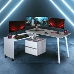 Techni Mobili Rotating Multi-PositionalModern Desk, Grey