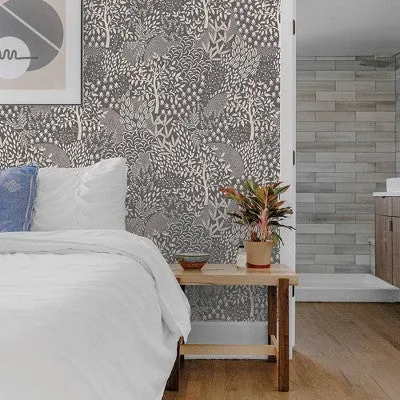 Tempaper & Co.® Woodland Fantasy Removable Peel and Stick Wallpaper, Mythical Gray, 28 sq. ft.