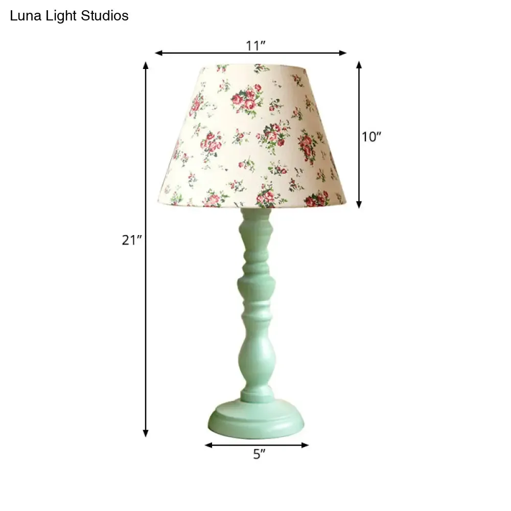 Traditional Style 1-Light Barrel Desk Lamp in White/Blue/Purple with Red Fabric Shade - Ideal Task Lighting for Bedroom