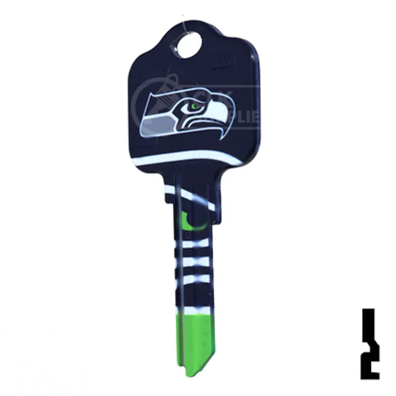 Uncut Key Blank | NFL Seahawks , Kwikset | KW1