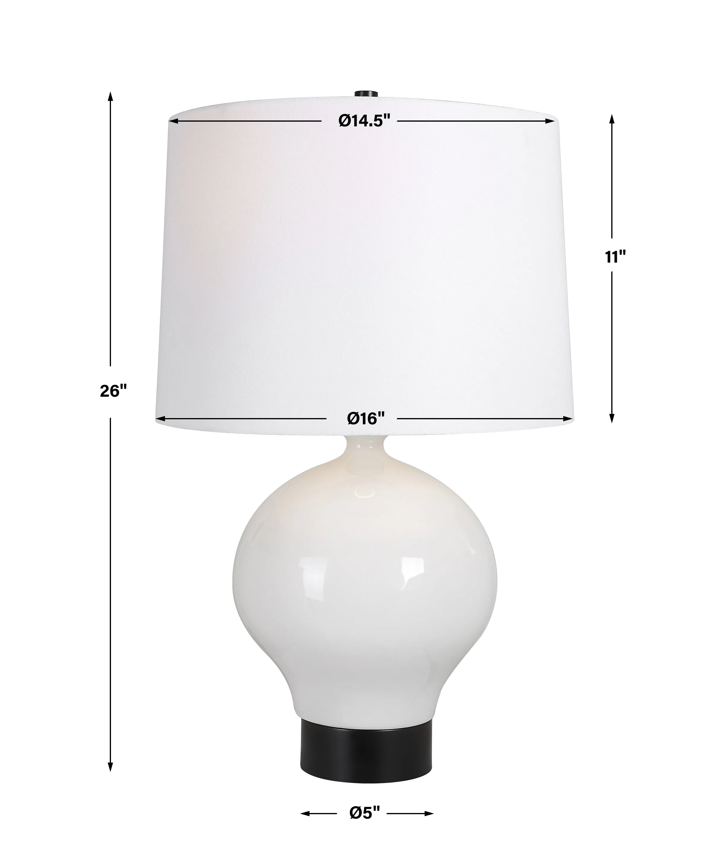 Uttermost Collar Gloss White Table Lamp