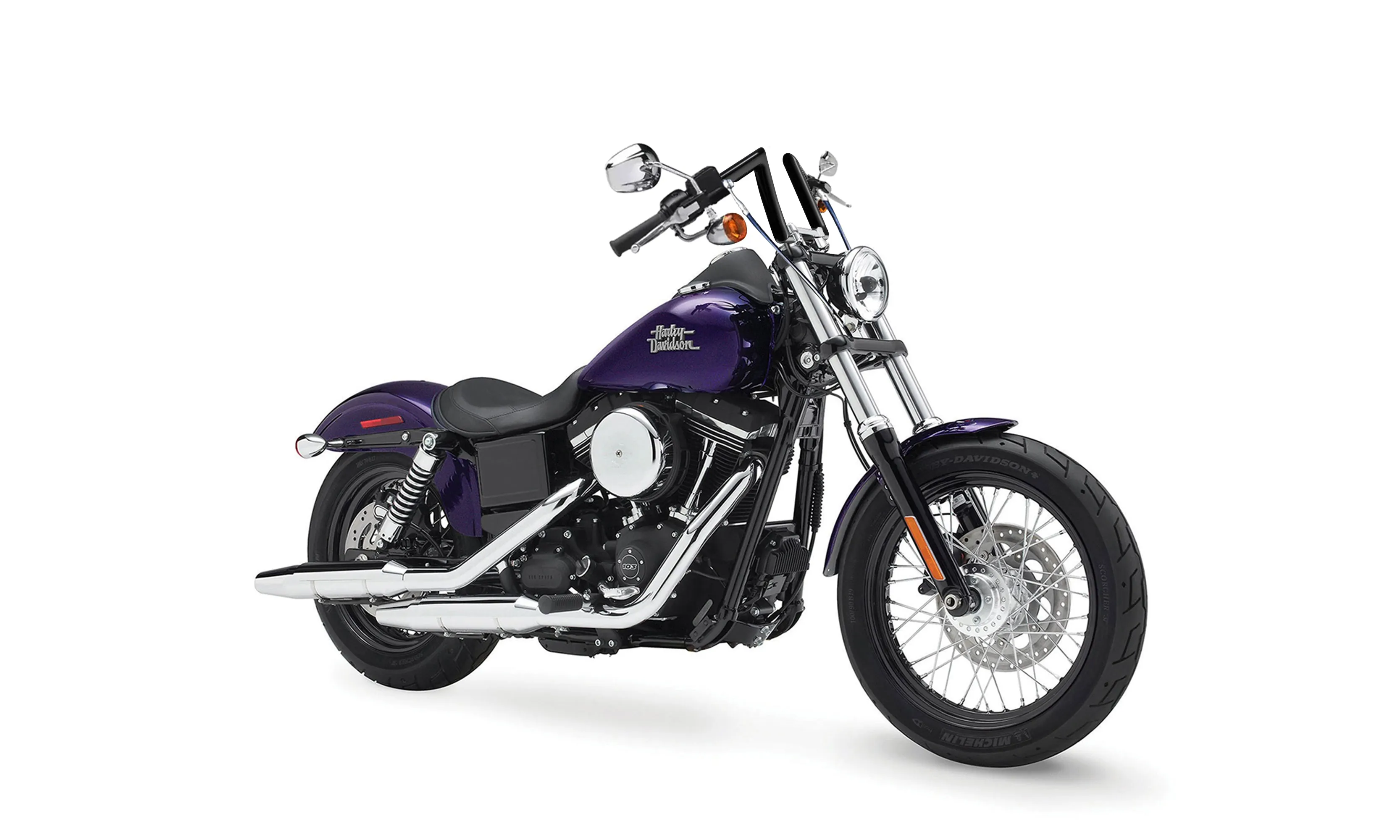 Viking Iron Born Z Handlebar For Harley Dyna Street Bob FXDB Gloss Black