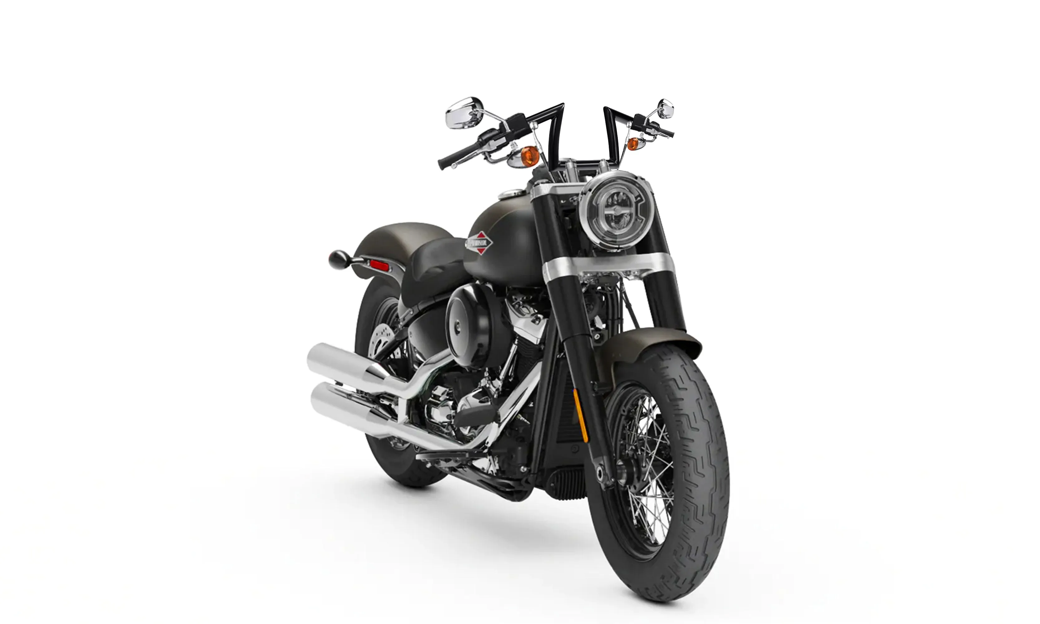 Viking Iron Born Z Handlebar For Harley Softail Slim FLS Gloss Black