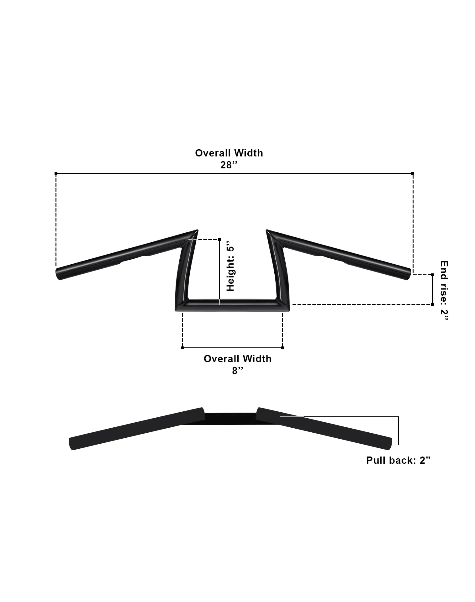 Viking Iron Born Z Handlebar For Harley Softail Standard FXST/I EFI Gloss Black