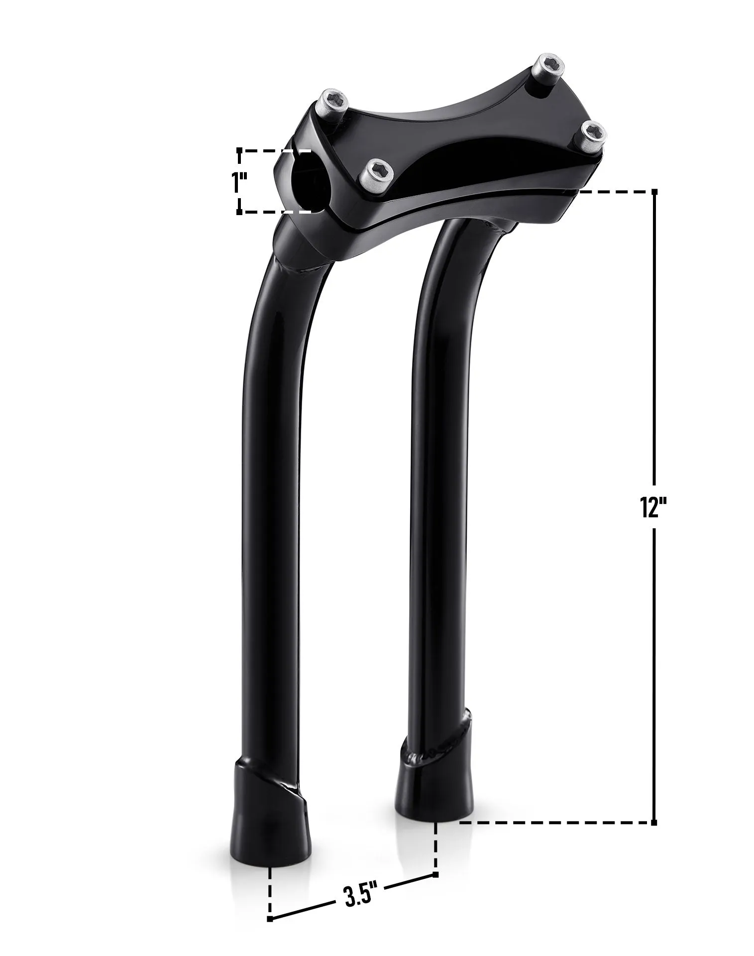 Viking Warlock 12" Pullback Handlebar Risers for Harley Dyna Street Bob FXDB/I Gloss Black
