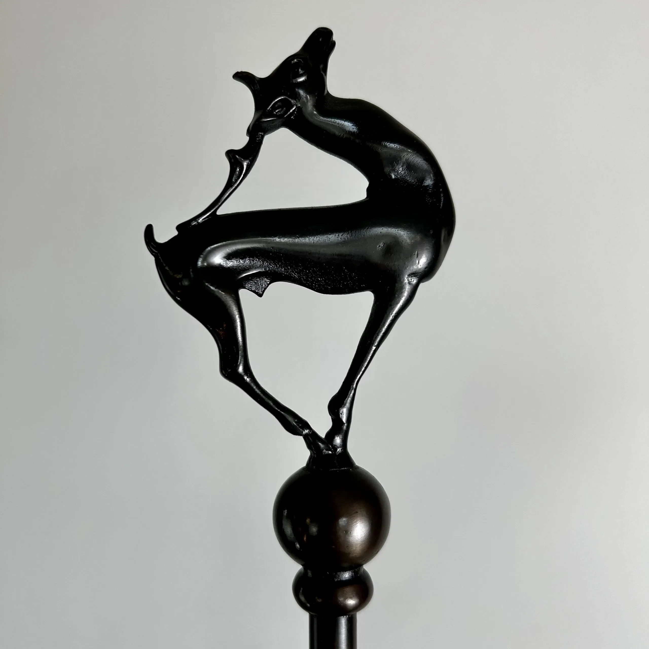 Vintage Ornate Floor Lamp with Four Candle Lights and Deer Finial