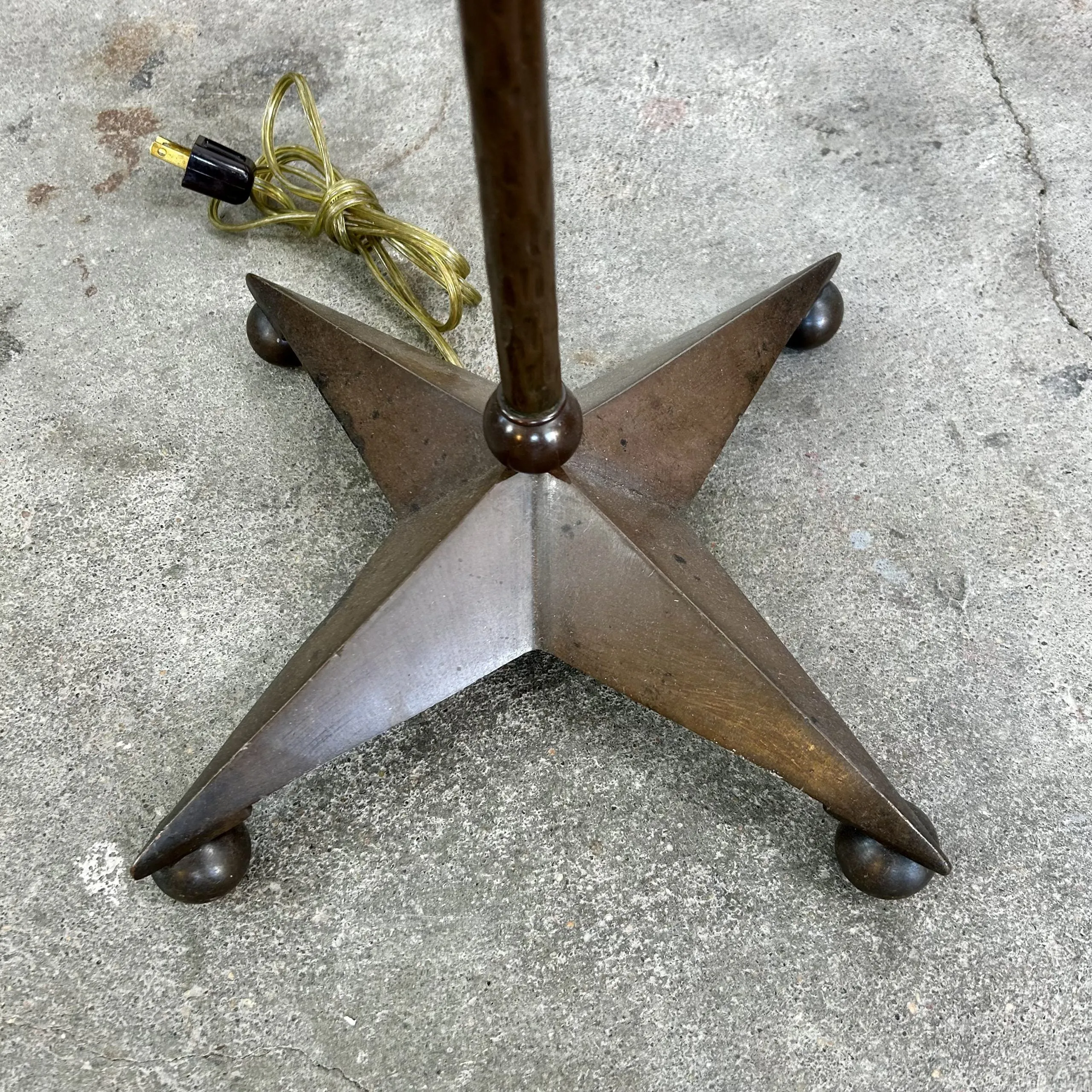 Vintage Ornate Floor Lamp with Four Candle Lights and Deer Finial