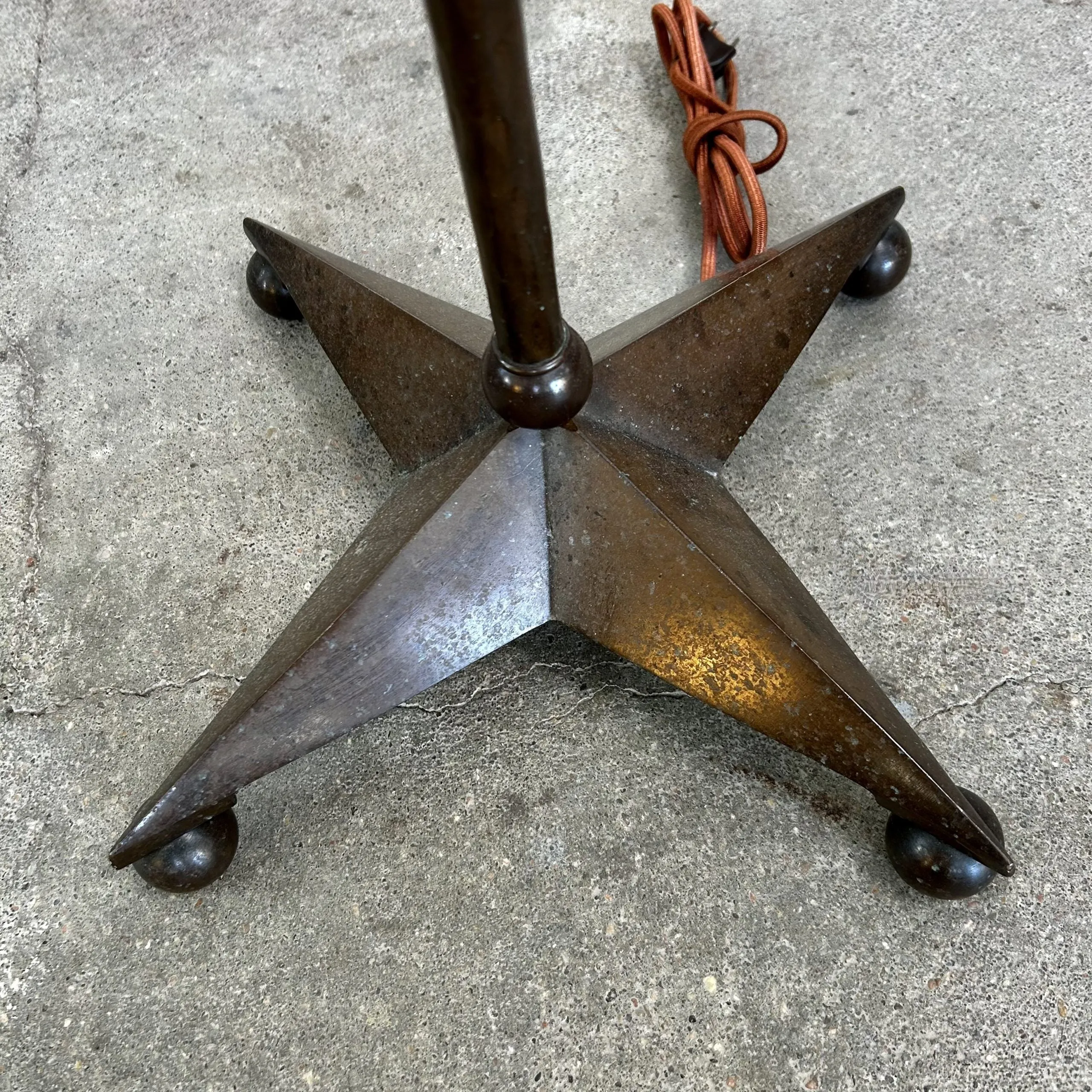 Vintage Ornate Floor Lamp with Four Candle Lights and Deer Finial