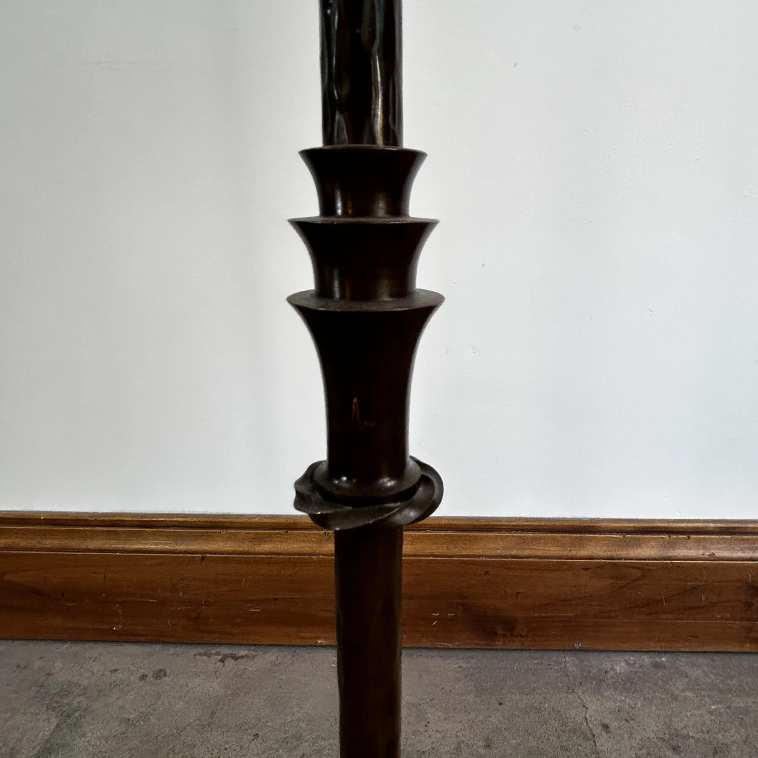 Vintage Ornate Floor Lamp with Four Candle Lights and Deer Finial