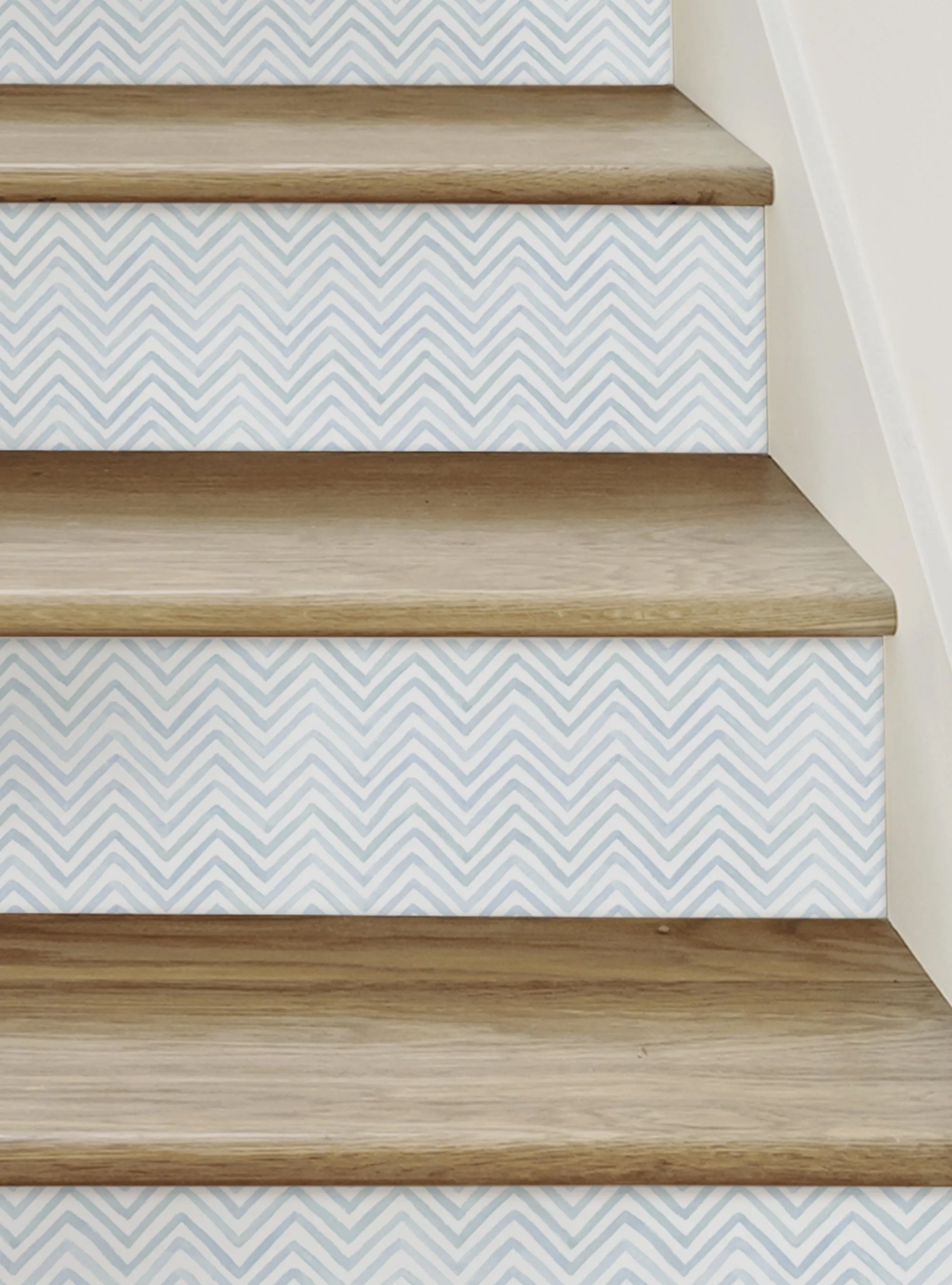 Watercolor Chevron Peel and Stick Stair Riser Strips