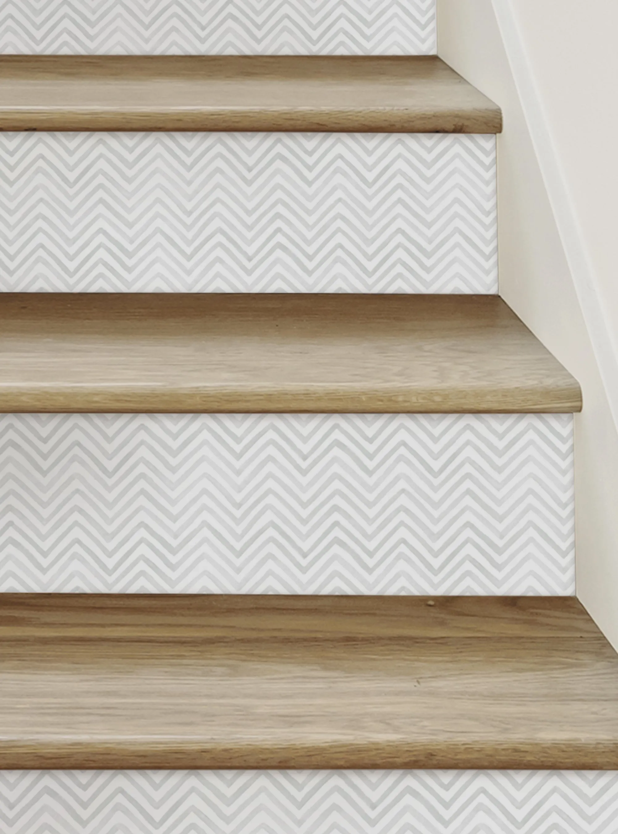 Watercolor Chevron Peel and Stick Stair Riser Strips