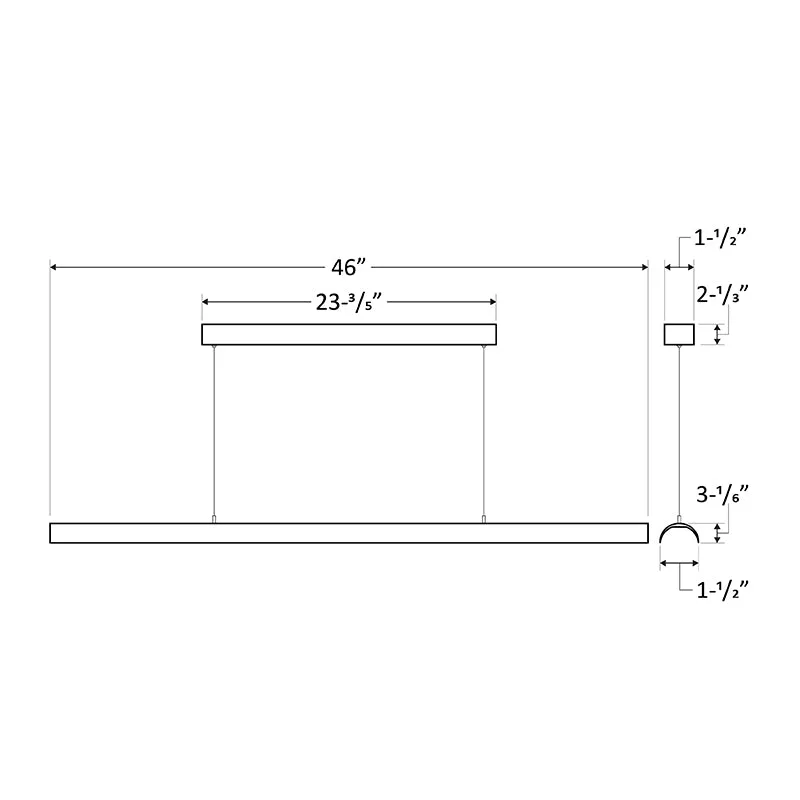 Westgate SCP 4-ft 20W/25W/30W LED Direct/Indirect Suspended Linear Light, CCT Adjustable