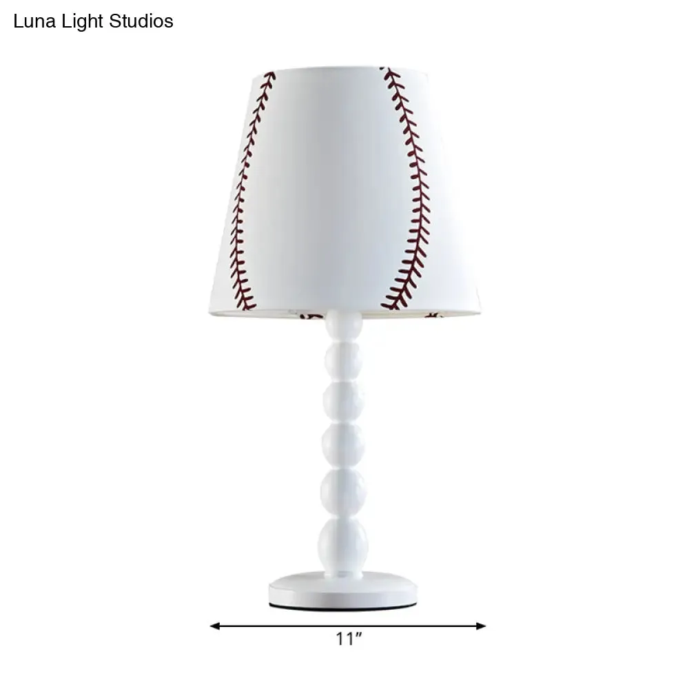 White Tapered Shade Plug-In Desk Light - Modern Fabric Reading Lamp for Study Room