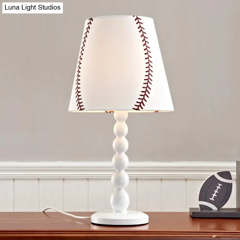 White Tapered Shade Plug-In Desk Light - Modern Fabric Reading Lamp for Study Room