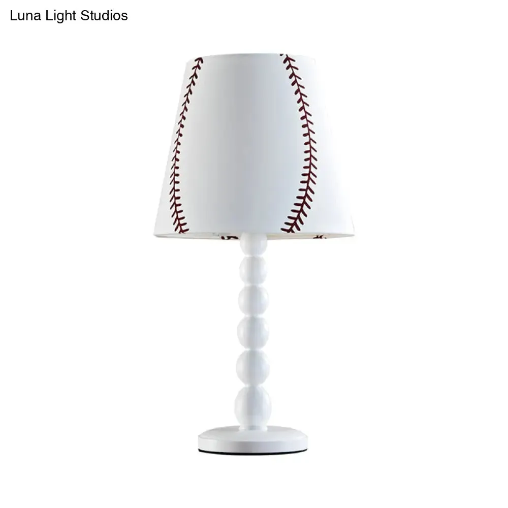 White Tapered Shade Plug-In Desk Light - Modern Fabric Reading Lamp for Study Room