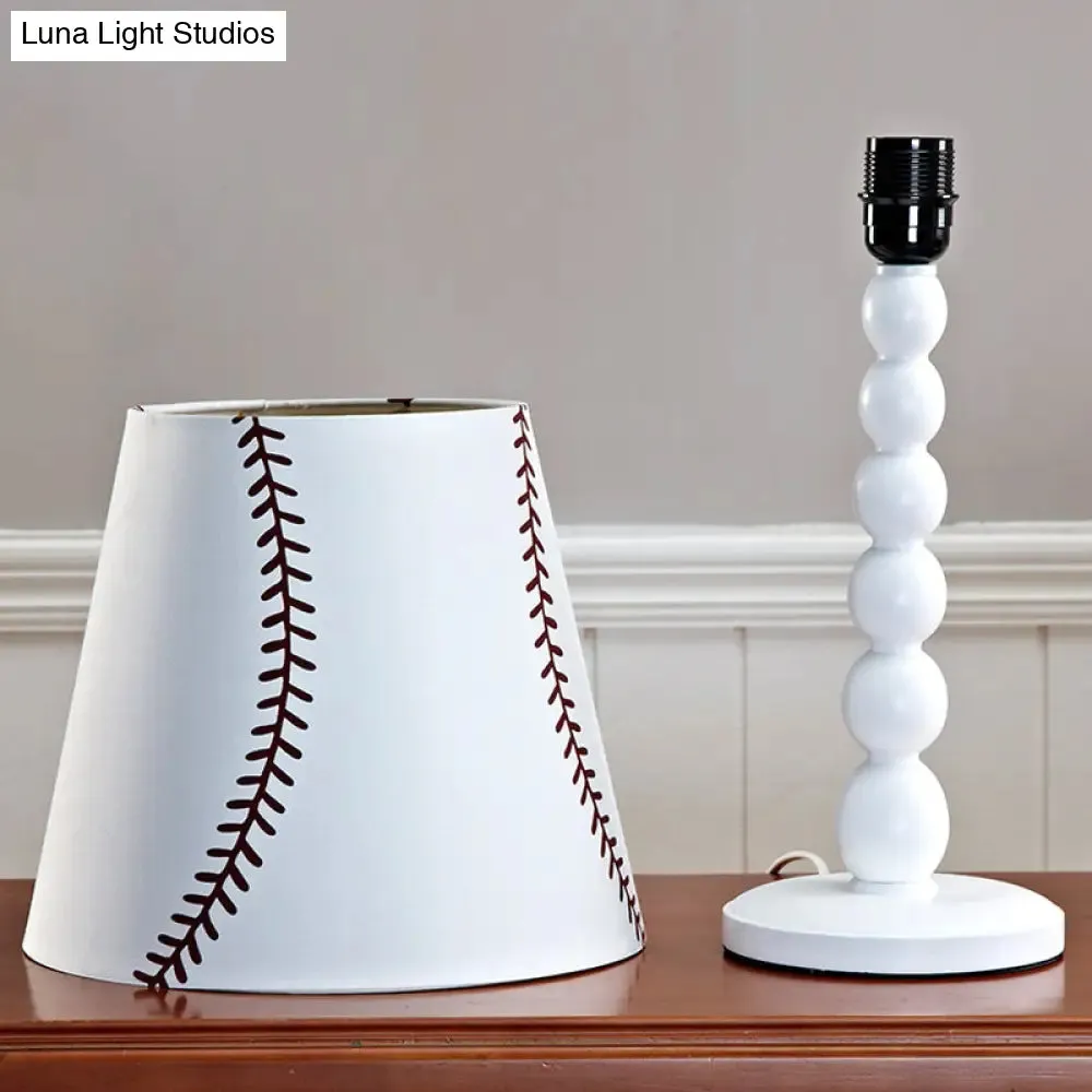 White Tapered Shade Plug-In Desk Light - Modern Fabric Reading Lamp for Study Room