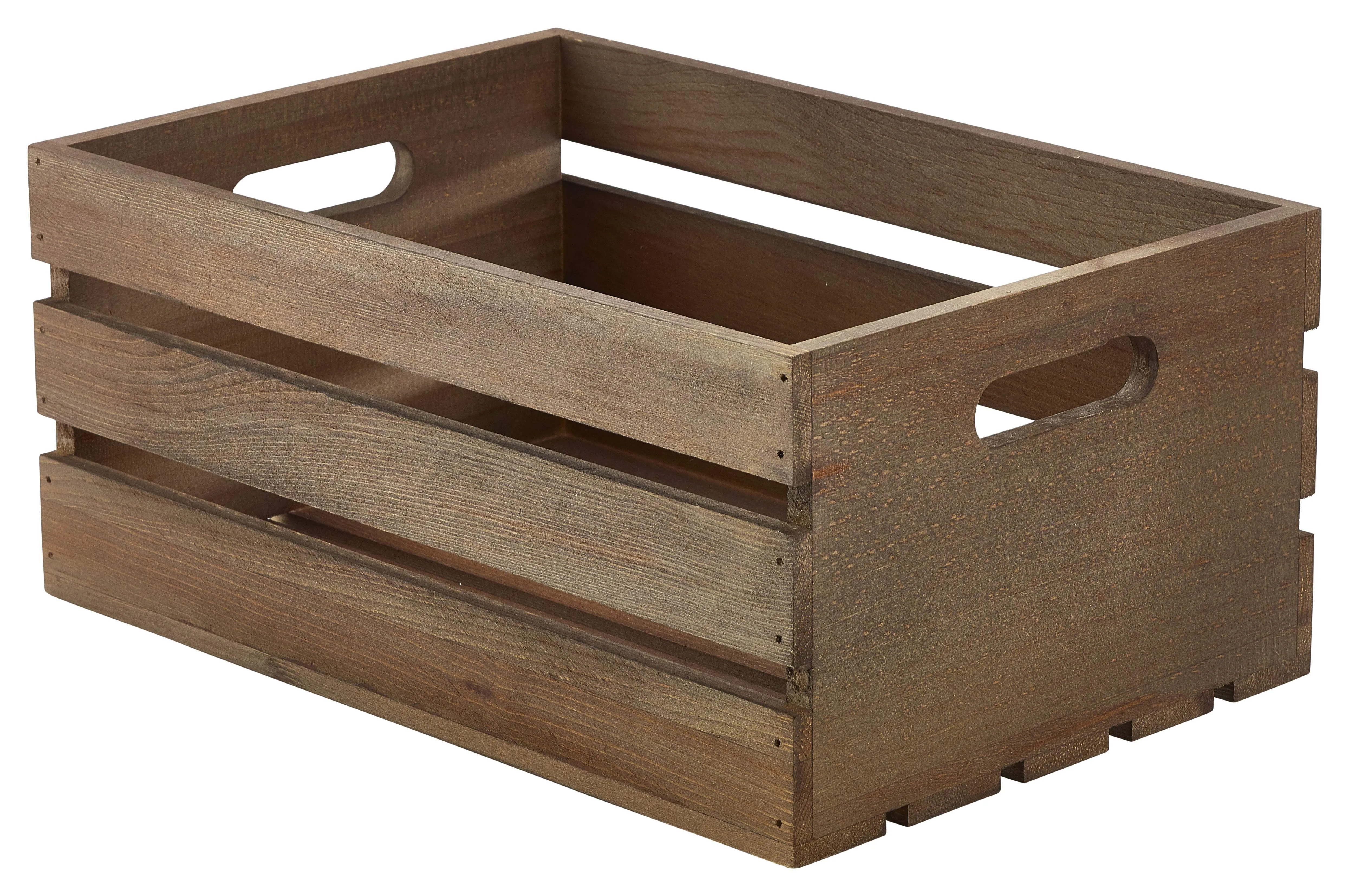 Wooden Crate Dark Rustic Finish 34 x 23 x 15cm