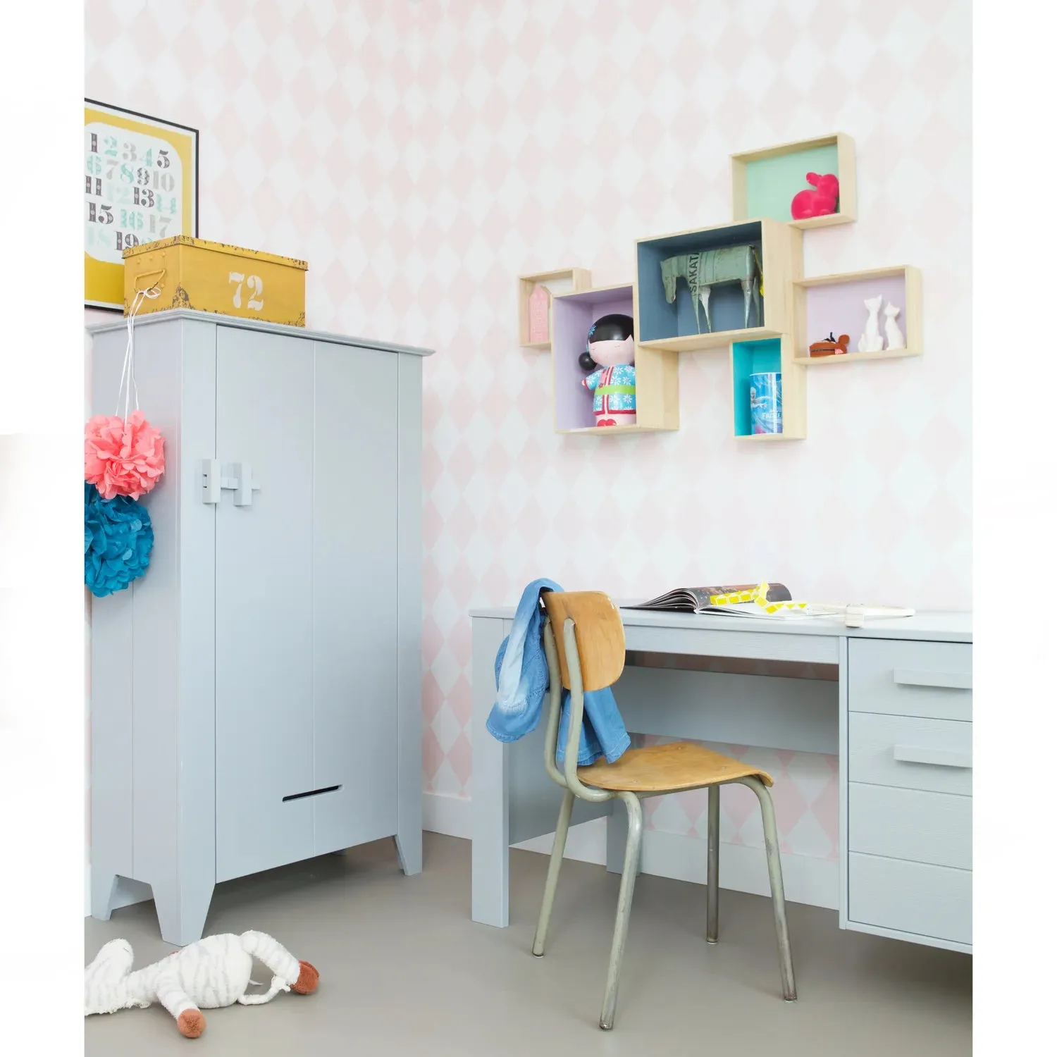 Woood Dennis Desk Concrete Grey