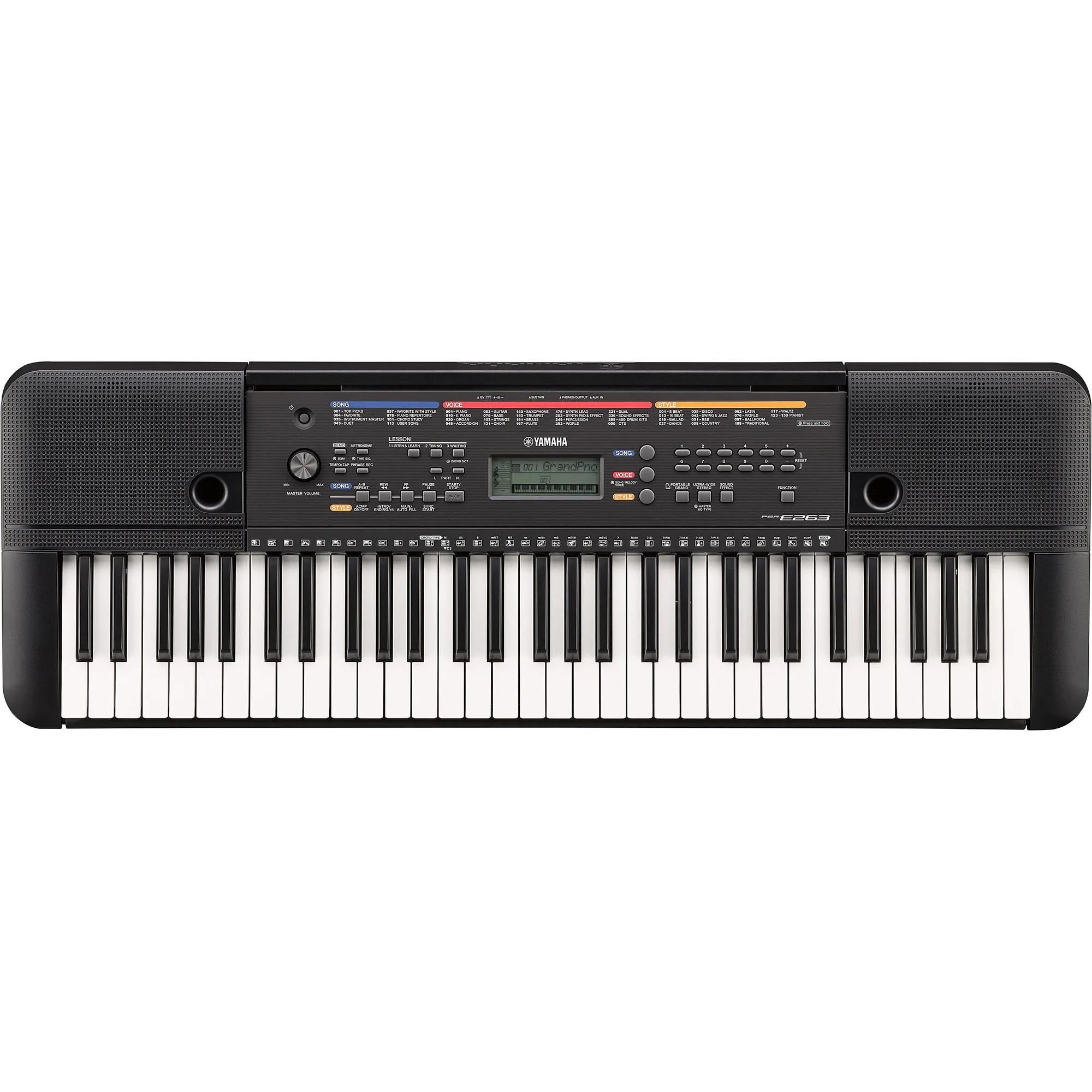 Yamaha PSR-E263 61-Key Entry-Level Portable Keyboard With Survival Kit