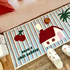 Yeknu Carpet for Bedroom Living Room Bedside Strip Foot Mat Cartoon Bear Soft Fluffy Rug Girls Room Imitation Cashmere Floor Mats