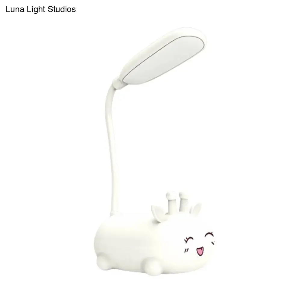 Zoey - Sika Cartoon Sika Deer Desk Lamp Plastic Kid Room LED Night Light with Flexible Arm in White/Pink/Blue