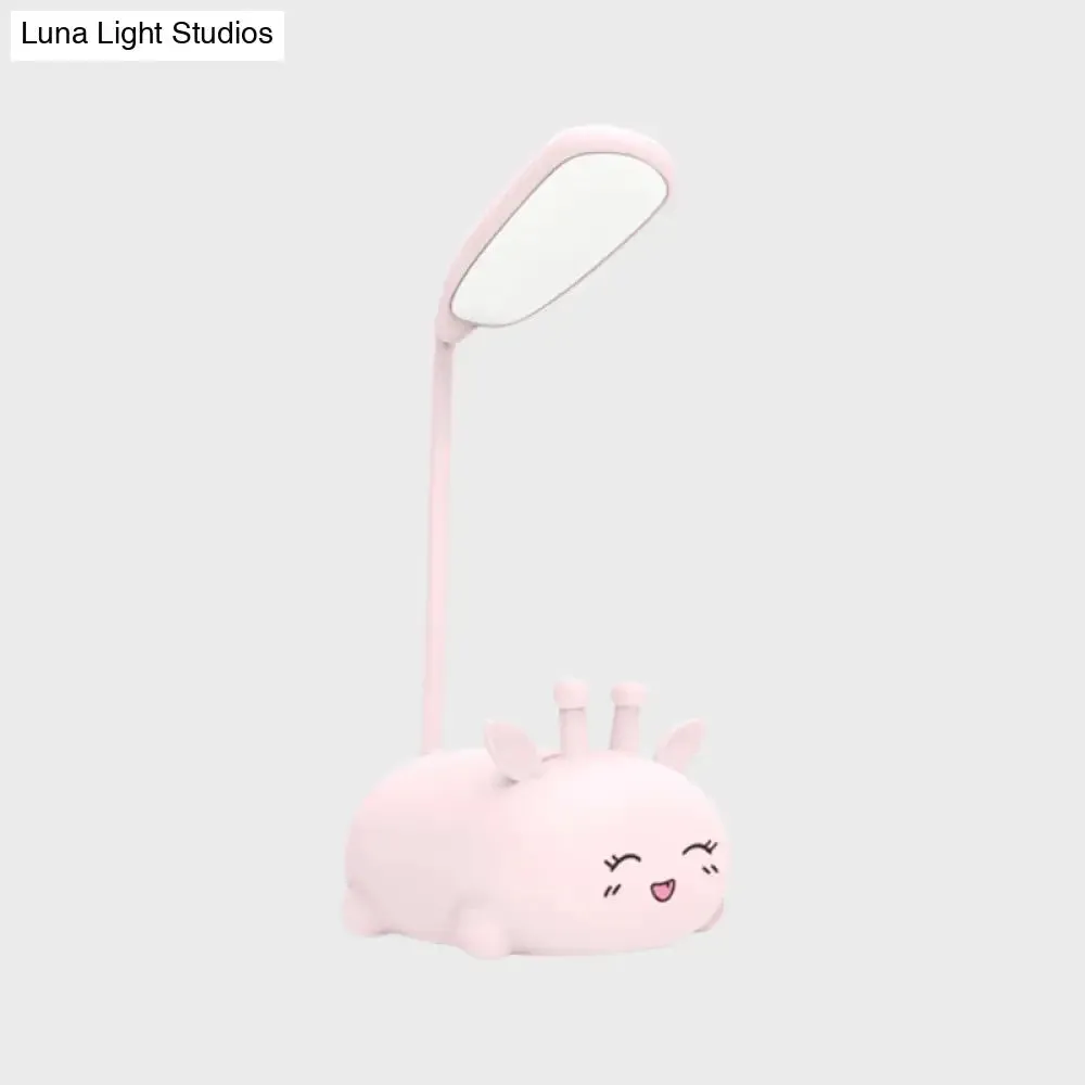Zoey - Sika Cartoon Sika Deer Desk Lamp Plastic Kid Room LED Night Light with Flexible Arm in White/Pink/Blue