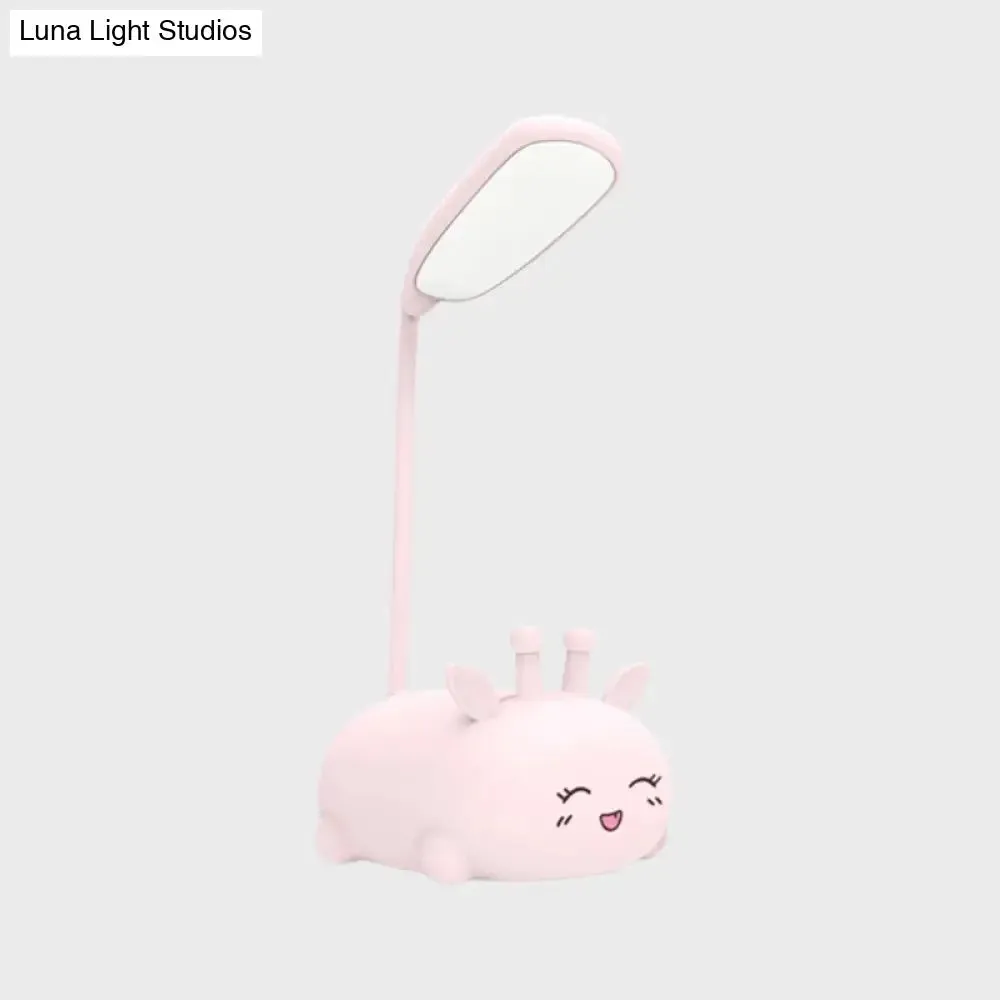 Zoey - Sika Cartoon Sika Deer Desk Lamp Plastic Kid Room LED Night Light with Flexible Arm in White/Pink/Blue