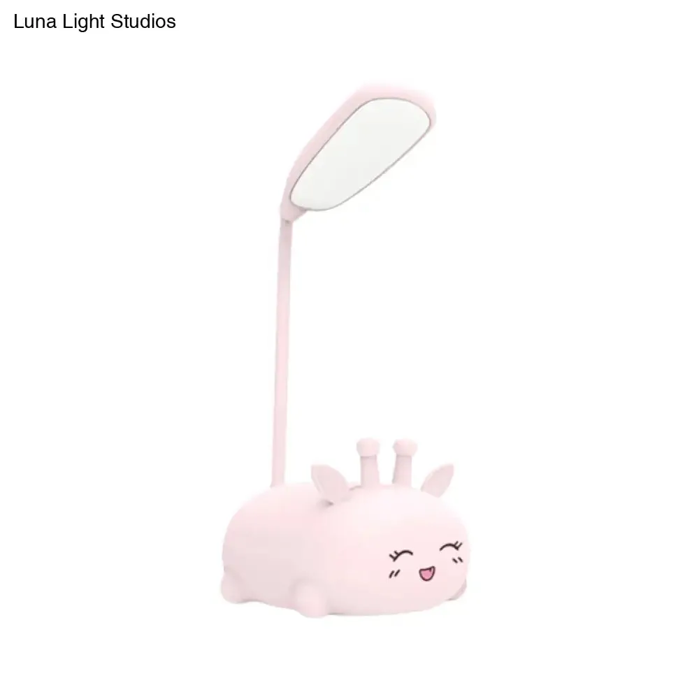 Zoey - Sika Cartoon Sika Deer Desk Lamp Plastic Kid Room LED Night Light with Flexible Arm in White/Pink/Blue